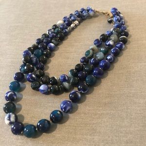 Multi-strand beaded necklace